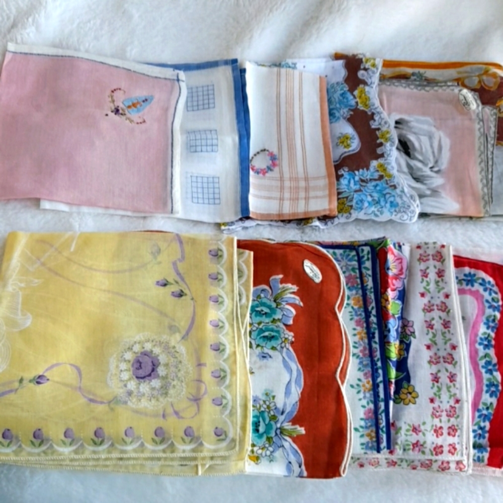 12 Vintage Hankies Some Used Some New